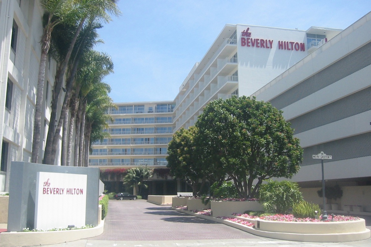 Exterior of the Beverly Hilton in Beverly Hills, the announced venue for the 84th Golden Globes